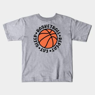 Eat Sleep Basketball Repeat Boys Girls Cute Funny Kids T-Shirt